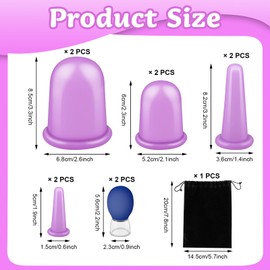 ADNEWX Schröpfgläser Silikon 10 Set, Hochwertige Gesicht Schröpfen mit Aufbewahrungsbeutel Klein Schröpfmassagegerät Werkzeug für Ganzen Körper Schröpftherapie