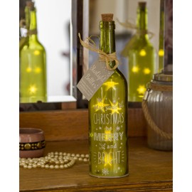 Boxer Merry and Bright-Starlight Bottle, Green, 6.7 x 6.7 x 29.5 cm
