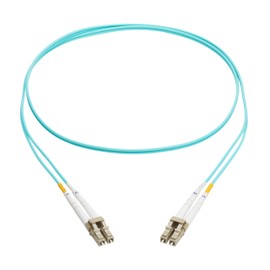 Tripp Lite Eaton Series Fiber Patch Cable, 1 Meter / 3.3 Feet, LC to LC Fiber Optic Cable, 10Gb OM3 Multimode Duplex, 50/125um, Aqua, TAA Compliant, Lifetime Manufacturer's Warranty (N820-01M-TAA)