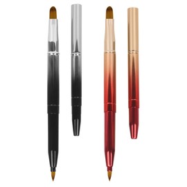 Unaone [2 Pack] Lip Brush for Lipstick, Retractable Lip Brushes, Dual-ended Makeup Brush for Lipstick Lip Gloss, Include Lid