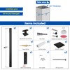 Muzata Aluminum Black Side Mount Cable Railing Post 36 Inch