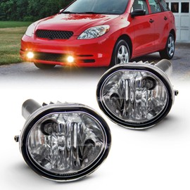 WEZEMLIGHT Fog Light Assembly Replacement For 2004-2010 Scion TC / 2003-2008 Toyota Matrix / 2003-2008 Pontiac Vibe With 9006 12V 55W Halogen Bulbs ​(Clear Lens)
