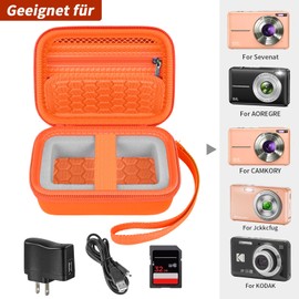 Digital Camera Case for VOXPAN Digital Camera for Beginners, 8X Digital Zoom HD Digital Camera Camera 21MP 1080P HD 2.7 Inch Photo Compact Camera, Small Storage Box Only (Orange)