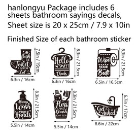 DIY Bathroom Decor Wall Stickers, Bathroom Signs Wall Decals Wall Decor, Easy to Peel and Stick Room Door Signs Art Decal for Kids Bathrooms Home Decoration (Funny Quotes)