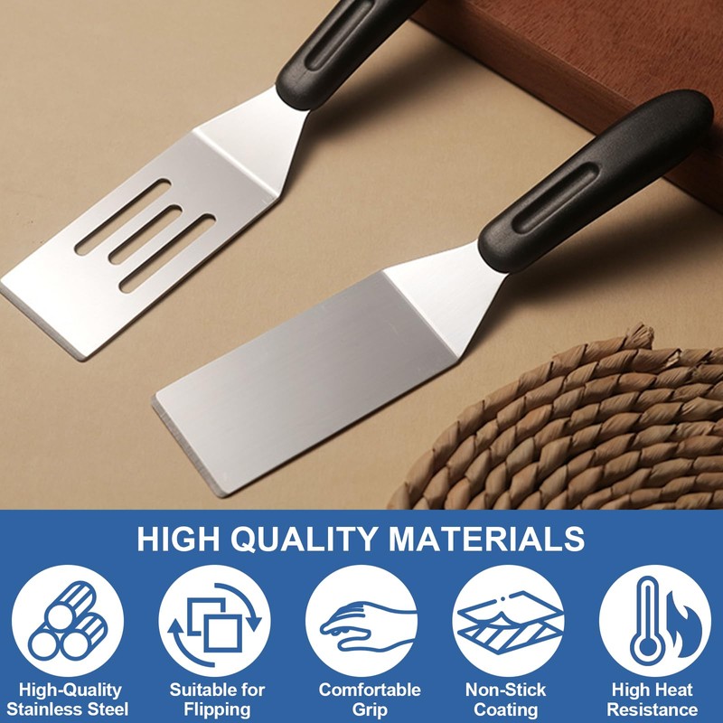 Small Spatula 2Pieces, Stainless Steel Spatula Set, Metal Spatulas for