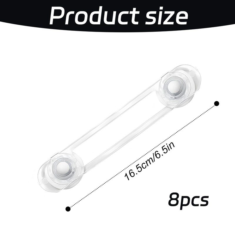 8 Pcs Cupboard Locks for Children,Flexible and Durable Cupboard Locks,Transparent