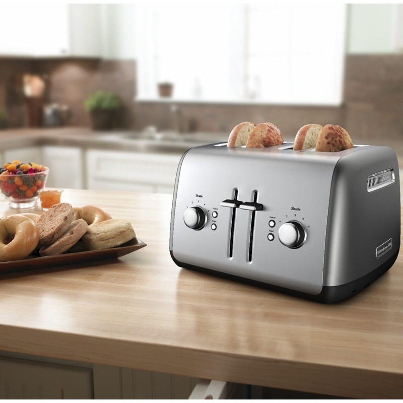 KitchenAid 4 Slice Manual Lift Toaster KMT4115CU, Contour Silver