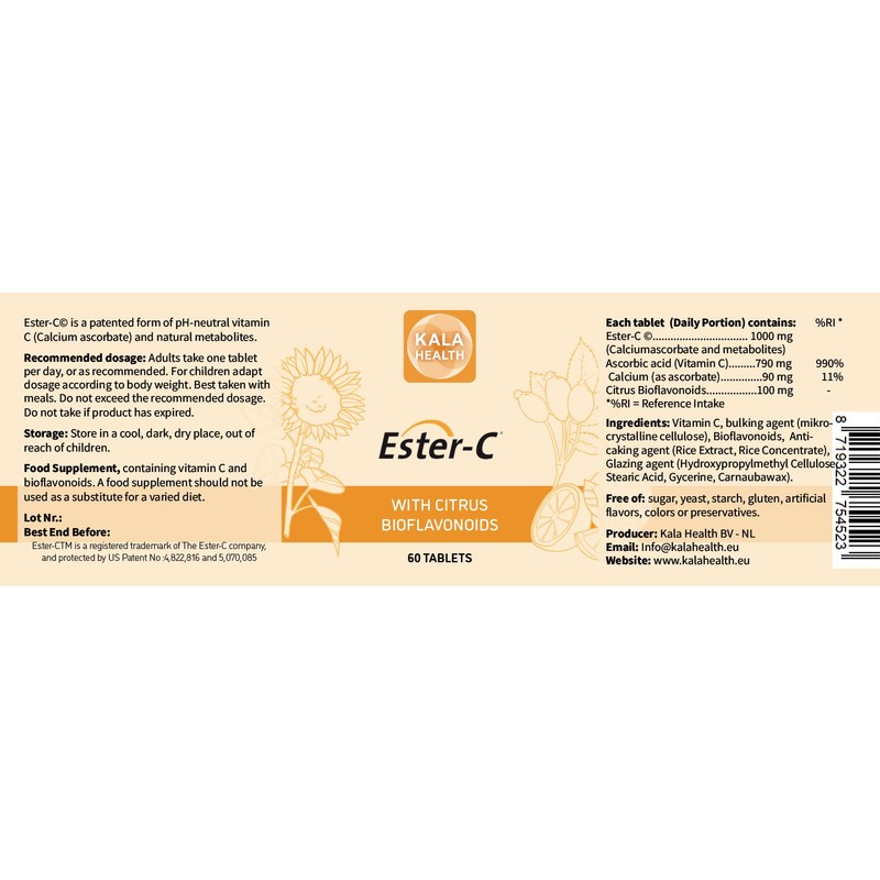 Kala Health - Ester C Tablets 1000 mg per Tablet