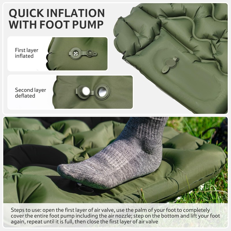 Naturehike FC01 Widen & Extended Sleeping Pad, Inflatable Air Mattress,