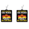 2 x Air Freshener with 'Despite the Fall of the Wall and Reverse, Ossi to the End' Motif, Funny Car Fragrance Dispenser, Air Freshener, Car Fragrance Pendant Set, Car, East, GDR