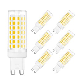 SumVibe G9 LED Bulb, 6W G9 LED Bulb Dimmable, G9 Halogen Bulb 60 Watt Equivalent, Warm White 3000K G9 Bulb 550 Lumen,6-Pack