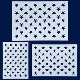 Jumbo American Flag 50 Star Stencil Template, 24.5'' x 17.5'', 3 Sizes Large Plastic Stencil Template for Painting on Wood, Fabric, Paper, Airbrush, Walls Art