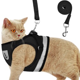 Cat Harnesses and Puppy Harness with Leashes Set, Escape Proof Cat Harness, Adjustable Reflective Soft Mesh Vest Fit Puppy Kitten Rabbit Ferrets's Outdoor Harness