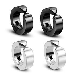 Fake Earrings, Men's, Hoop Earrings, Women's, Ear Cuff, Hoop Earrings, No Drilling Required, Stainless Steel, Non-Hole, Fashion, Painless, Earrings Set, No Gemstone