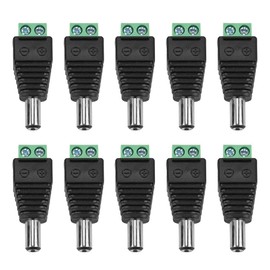 YWBL-WH Conectores DC Macho 5.5x2.1mm, 10 Unidades Adaptadores de Terminal para Cámaras CCTV, Accesorios de Repuesto para Vigilancia por Video