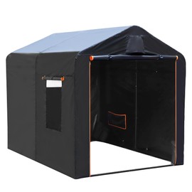 Heavy Duty 86"x64"x71" Waterproof Motorcycle Shed with Roll-up Mesh Windows，Portable Bike Storage Shed Tent with 420D Oxford Fabric for 5-8 Bicycles/Motorcycle/Carports/Garden Tools/Toys/Lawn Mower