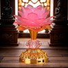 Omeet Colorful LED Lotus Buddhist Lamp, Gradient Buddha Light for