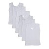 bambini Baby White Rib Knit Sleeveless Tank Top Shirt 6-Pack