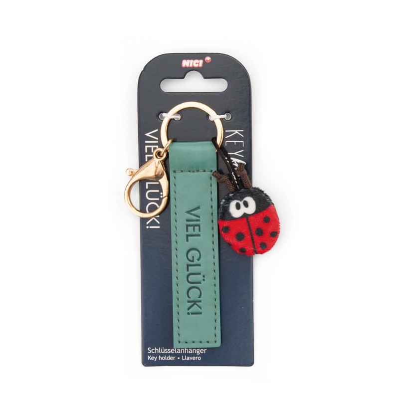 NICI Key Ring with Ladybird Design 10 cm Faux Leather