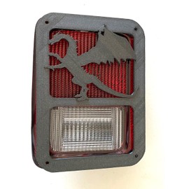 Mystical Dragon w Wings in 3D Black for Jeep Wrangler JK/JKU Rear Tail Light Covers (07-18) Love