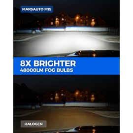 Marsauto 9004 Bulb 2025, M1S 48000LM 9004 Bulbs 6000K, 800% Extremely Bright HB1 Fog Bulbs, No Adapter Required, 1:1 Mini Size with 20000RPM Fan HB1 Fog Light - Pack of 2
