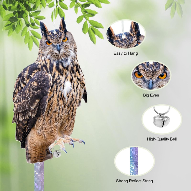 Vicsiyi Owls to Keep Birds Away, 4Pcs Fake Owls with