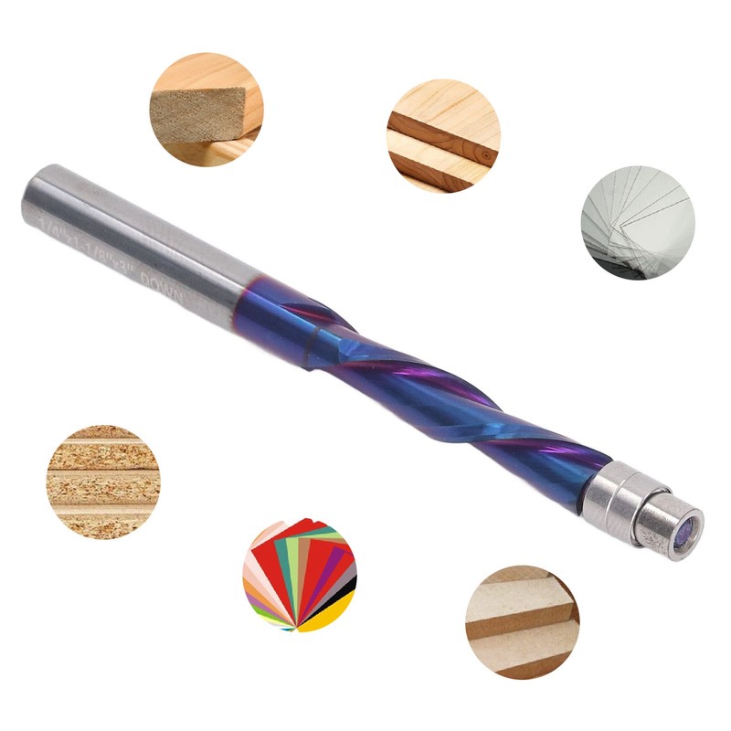 Flush Trim Bit Up Cutter CNC Spiral Milling Router 1/4