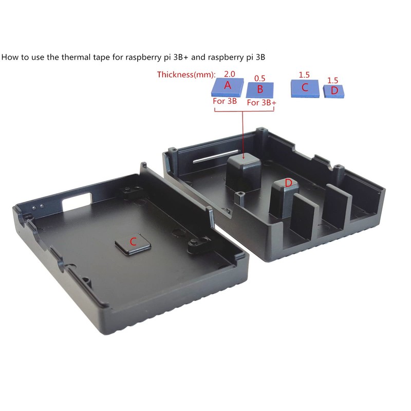 Raspberry Pi 3 B+ Case, Aluminum Alloy Passive Cooling Metal