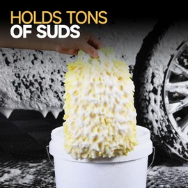 toretark Microfiber Car Wash Mitt, Car Sponge Wrapped in Soft, Plush Fiber Cloth Material, Safe Washing with Any Car Soap, Bucket, Foam Gun, Foam Cannon, Other Cleaning Supplies