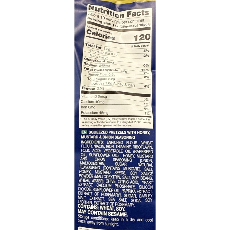 Zone Distribution Inc Elephant Baked Squeezed Flat Pretzels, Honey Mustard