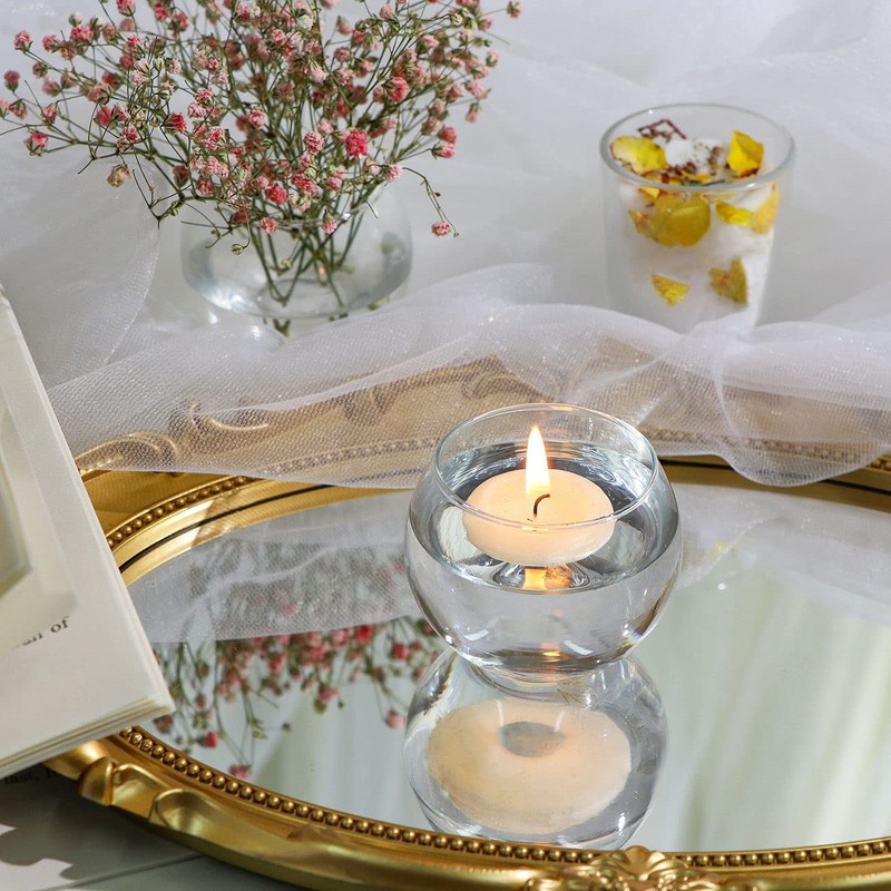 DEVI 24pcs Glass Votive Candle Holders, Clear Glass Candle Holder