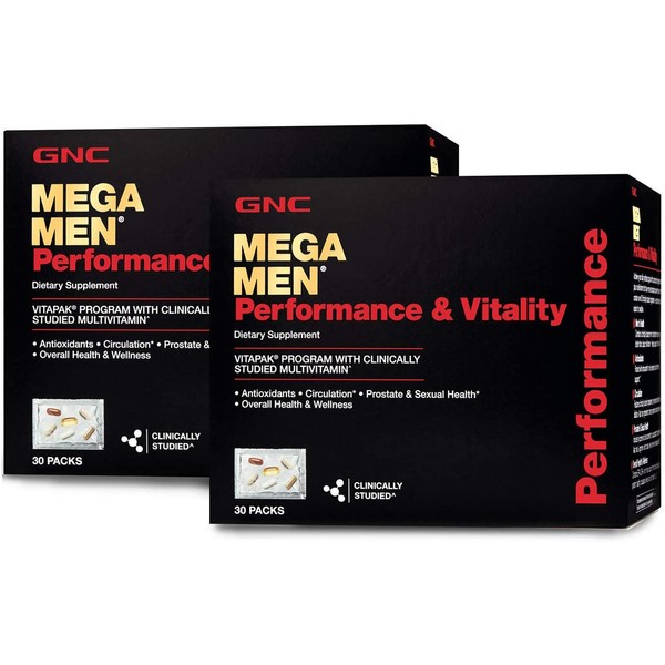 GNC Mega Men Performance Vitality Vitapak Program - Daily Multivitamin -Twin Pack