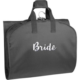 WallyBags® Garment Bag Premium Tri-Fold Travel Exterior Pocket, Black-B1, 60-Inch