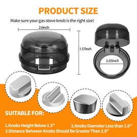 Gas Stove Knob Covers – Heat-Resistant Baby Proof Stove Knob Covers, Universal Size Gas Stove Knob Locks, Stove Child Proof Knobs with Adhesive, Stove Safety Guard for Kids Toddler Pet(4 Pack)