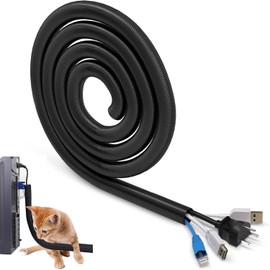 Menetop Wire Cover, For Pet Dogs and Cats, Cord, Anti-Blocking Pet Cord Cover, Cat Protection, Cord Protector, Cord Protector, Length Approx. 3.9 ft (10 m), Inner Diameter 0.5 inches (13 mm), Includes