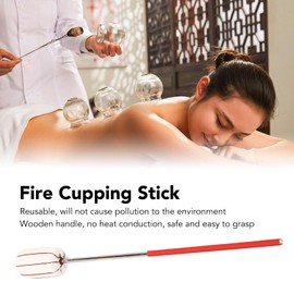 2PCS Fire Cupping Stick, Reusable Safe Stainless Steel Cupping Ignition Rod for Beauty Salon Massage Foot Bath Shop