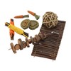9Pcs Wooden Hamster Toys Arch Bridge Wooden Piece String Apple