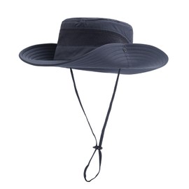 Gvatasz Ponytail Sun Bucket Hats for Women UV Protection Foldable Mesh Wide Brim Hiking Beach Fishing Summer Safari Hat,Black