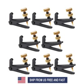 8 Pcs 4/4 3/4 Violin Fine Tuners Metal String Adjuster Nickel Plated Anti Rust