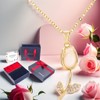 Collar Tulipán Chapa de 18K caja con rosas,regalo para ella,san