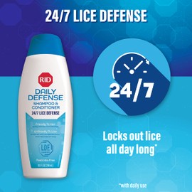 RID Daily Defense Lice Shampoo & Conditioner, Used Daily Provides 24/7 Defense Against Head Lice, 100% Effective, 10.1 Ounce