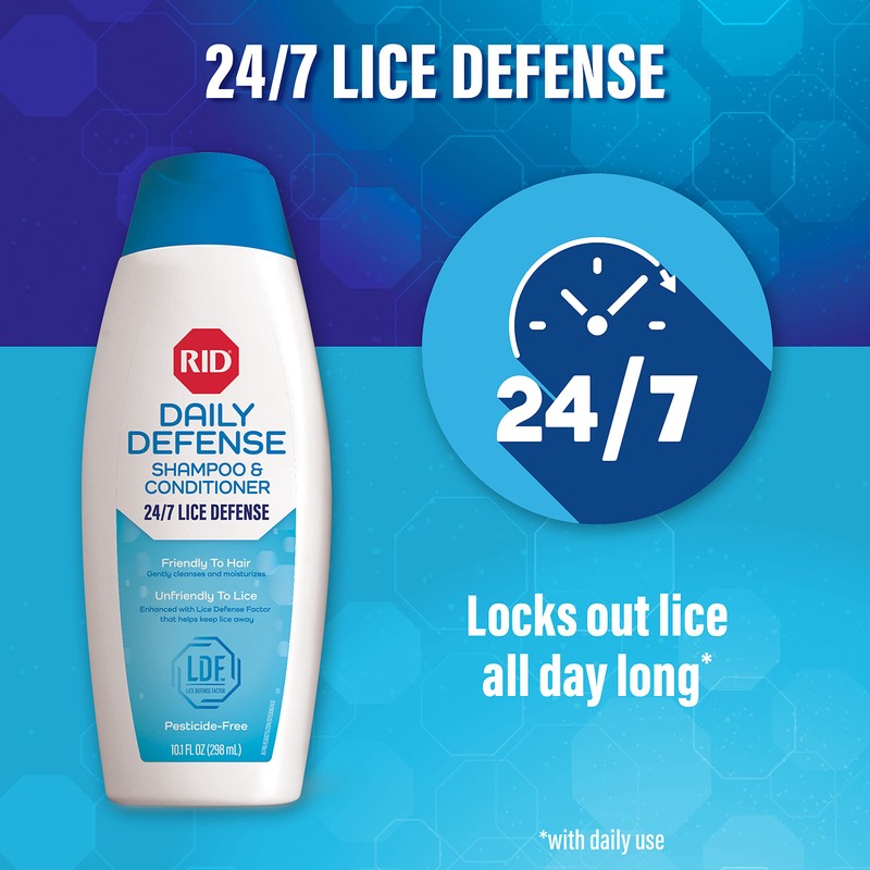 RID Daily Defense Lice Shampoo & Conditioner, Used Daily Provides