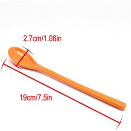 Pack of 6 Plastic Spoons, Egg Spoons, Plastic, Colourful Long Spoons, Reusable, Plastic Coffee Spoon, Yoghurt Spoon, Jam Spoon, Long Handle Spoon