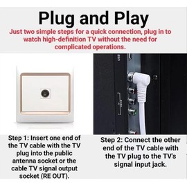 10Ft Right Angle RG6 Coax TV Antenna Cable,PAL Male to PAL Male, for Aerial Flylead, Satellite Receiver, Set top Box, Camera and Other Devices
