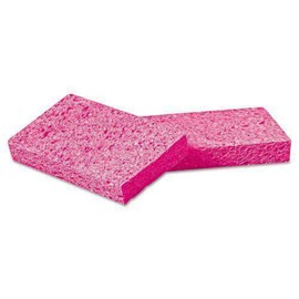 Small Pink Cellulose Sponge 3-3/5" x 6-1/2" x 9/10" Thick, 48/Case