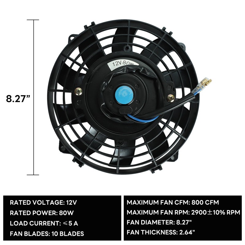 blackhorse-racing 7" Universal Electric Slim Fan Pull Radiator Cooling 12V