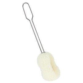 Hemoton Sponge Bottle Brush with Long Handle Replaceable Cleaning Tool for Feeding Bottles Glass Water Cups and Kitchen Dishwashing Stainless Steel Grip