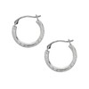 10K White Gold Tubular Hoop Round Hoop Fancy Earrings