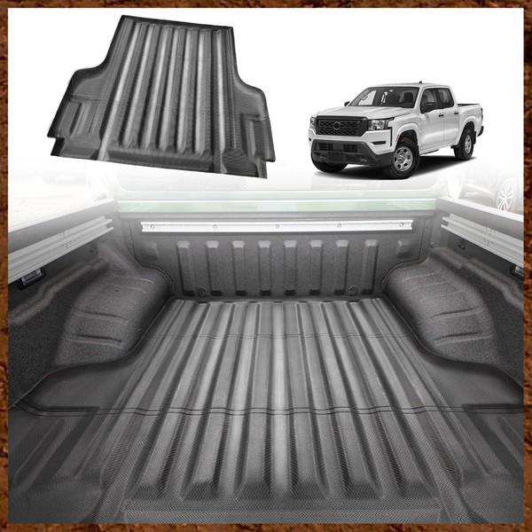 Muslogy for Frontier 2022-2024 Truck Bed Mat Crew Cab Short 5 Feet (60") Bed All Weather TPE Material Truck Bed Liner Compatible with Nissan Frontier 2024 2023 2022