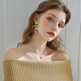 ONLYJUMP Mardi Gras Earring For Women Dainty Carnival Theme Crocodile Lobster Mask Earrings Colorful Acrylic Mardi Gras Earrings Holiday Mardi Gras Gifts (Dwarf)